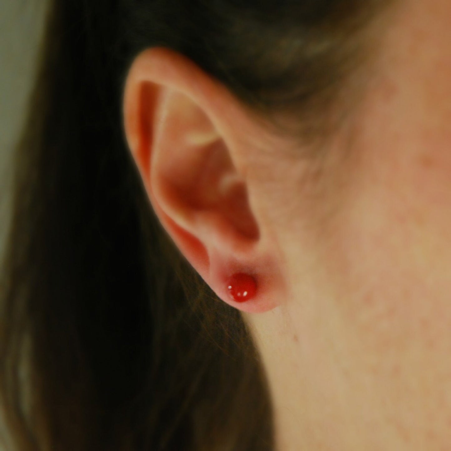 Gemstone ball stud earrings