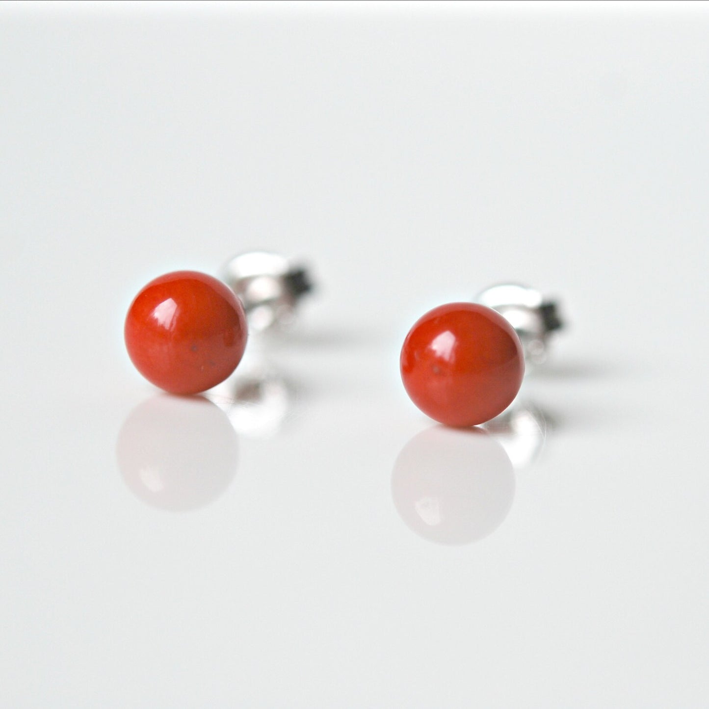 Gemstone ball stud earrings