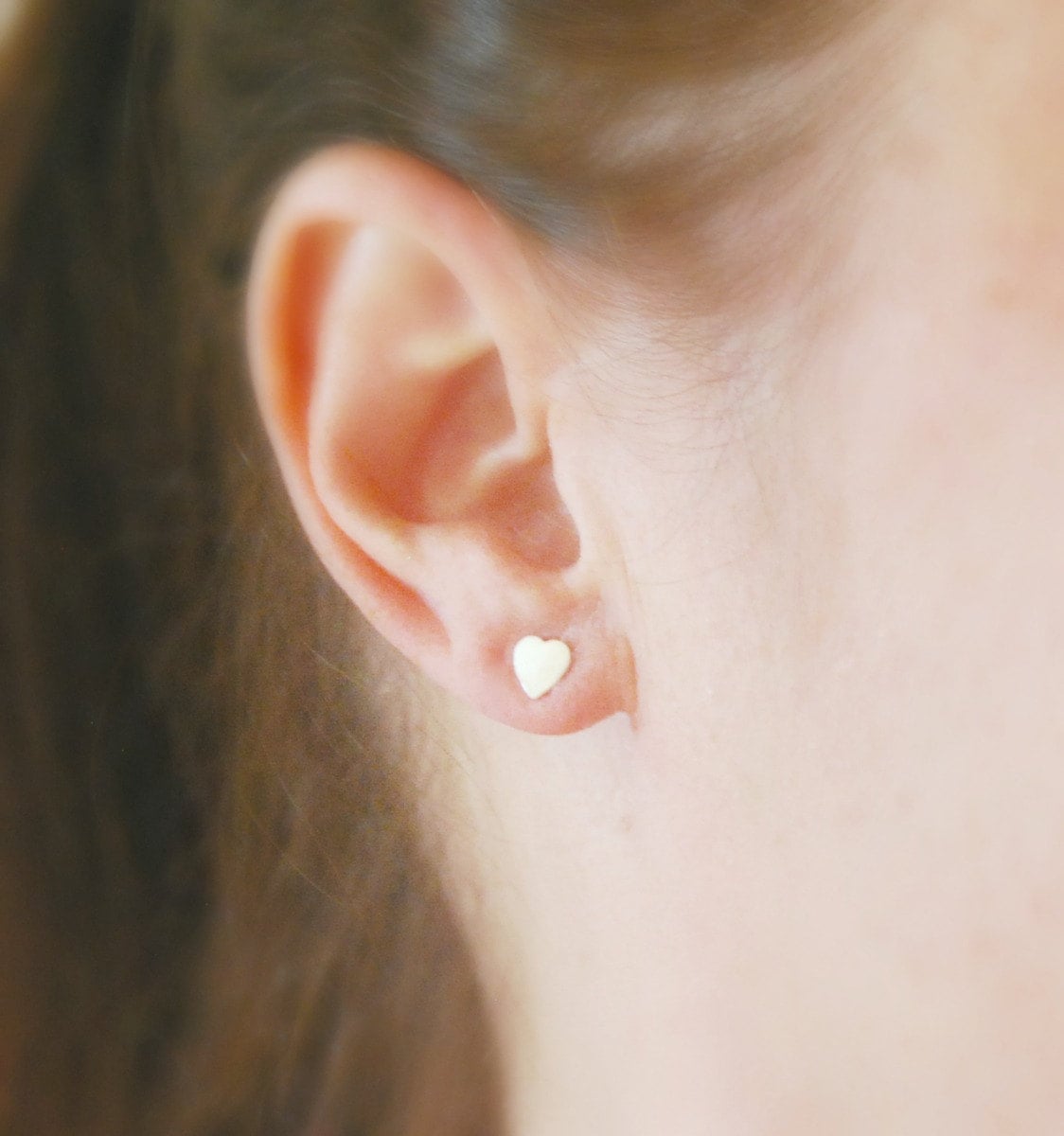 Tiny heart stud earrings