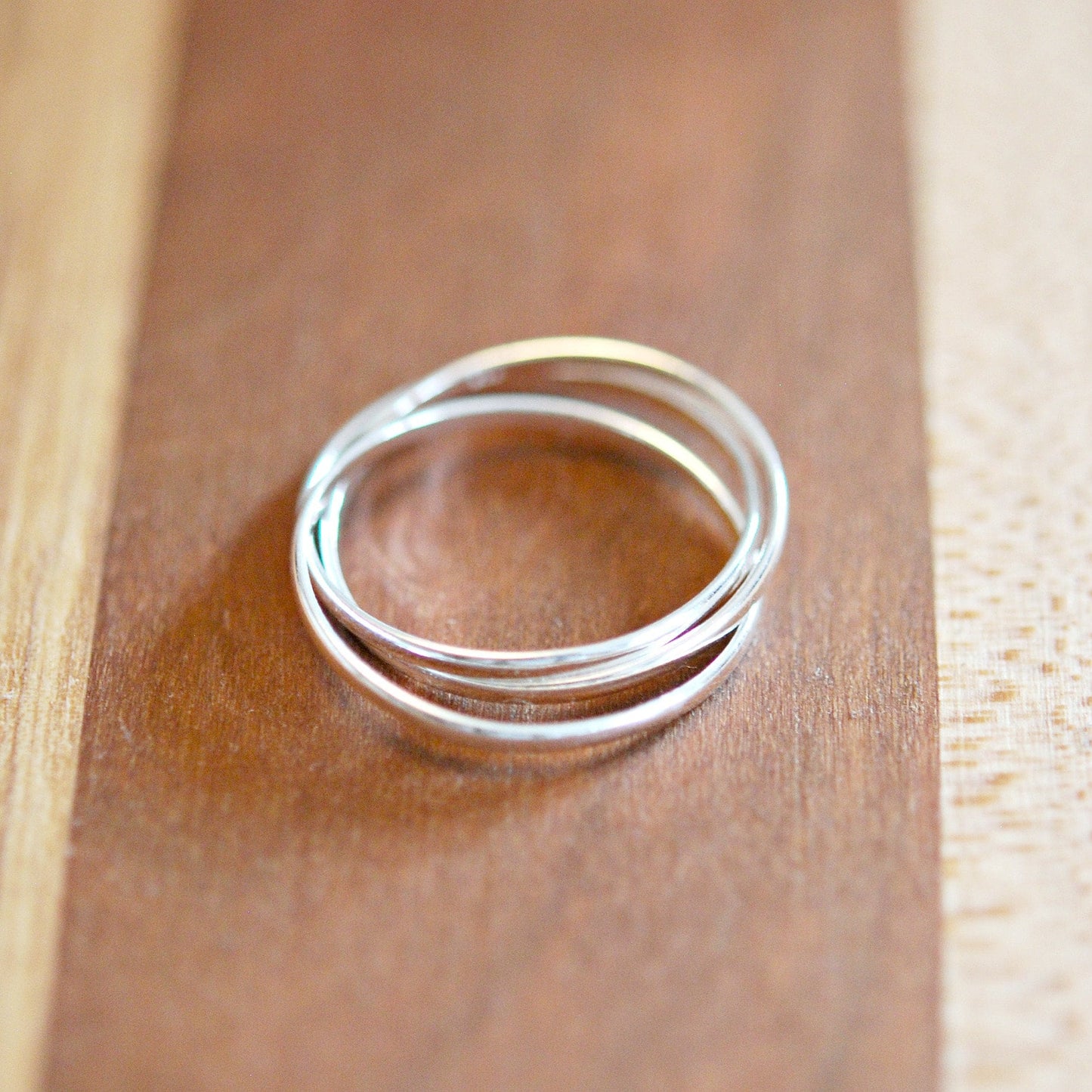 Sterling silver rolling ring, puzzle ring, 30th birthday, entwined ring, past present future, fidget ring, interlocking, silver rings women