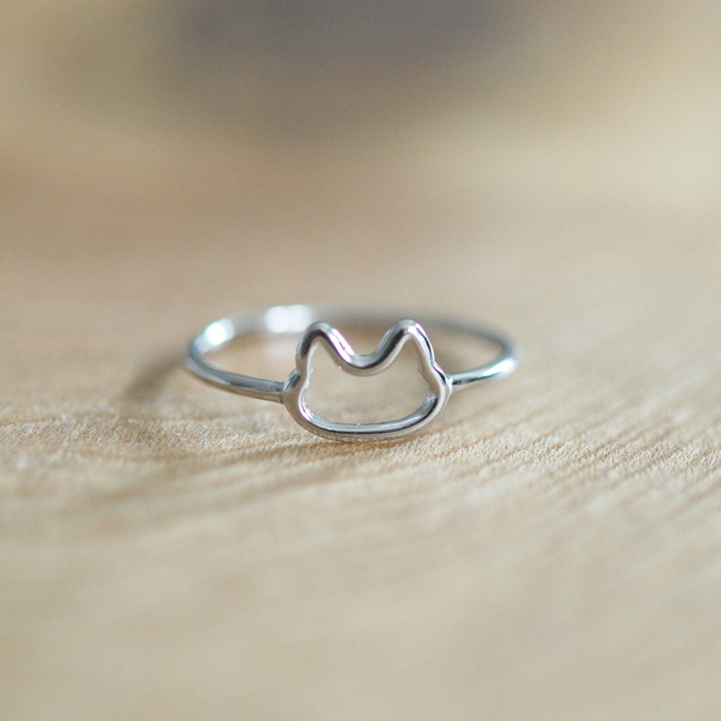 Sterling silver cat ring, stacking rings for women, pet lover, pussycat ring, kitten, cat face, cat jewelry, feline, kitty, crazy cat lady