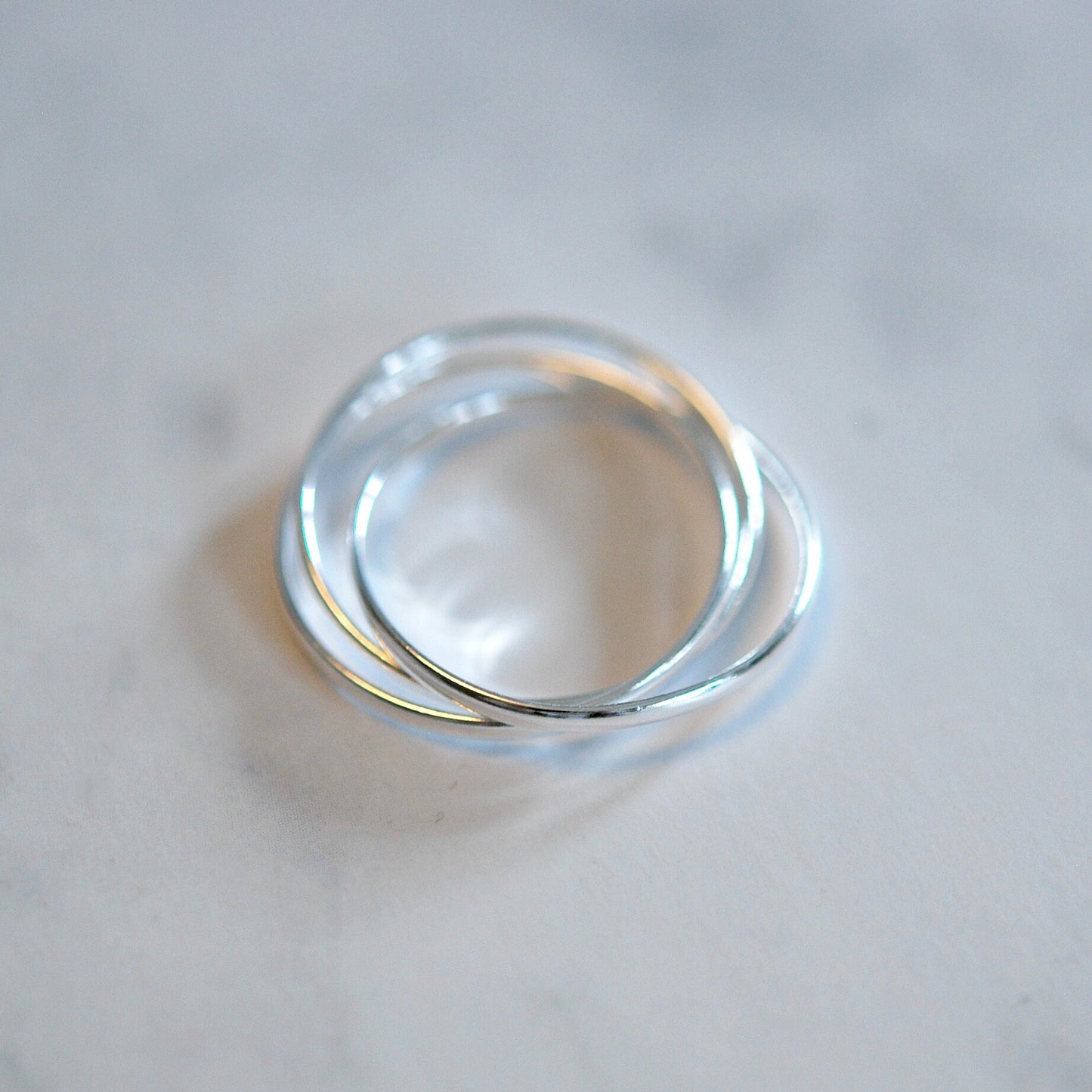 Sterling silver rolling ring, puzzle ring, 30th birthday, entwined ring, past present future, fidget ring, interlocking, silver rings women