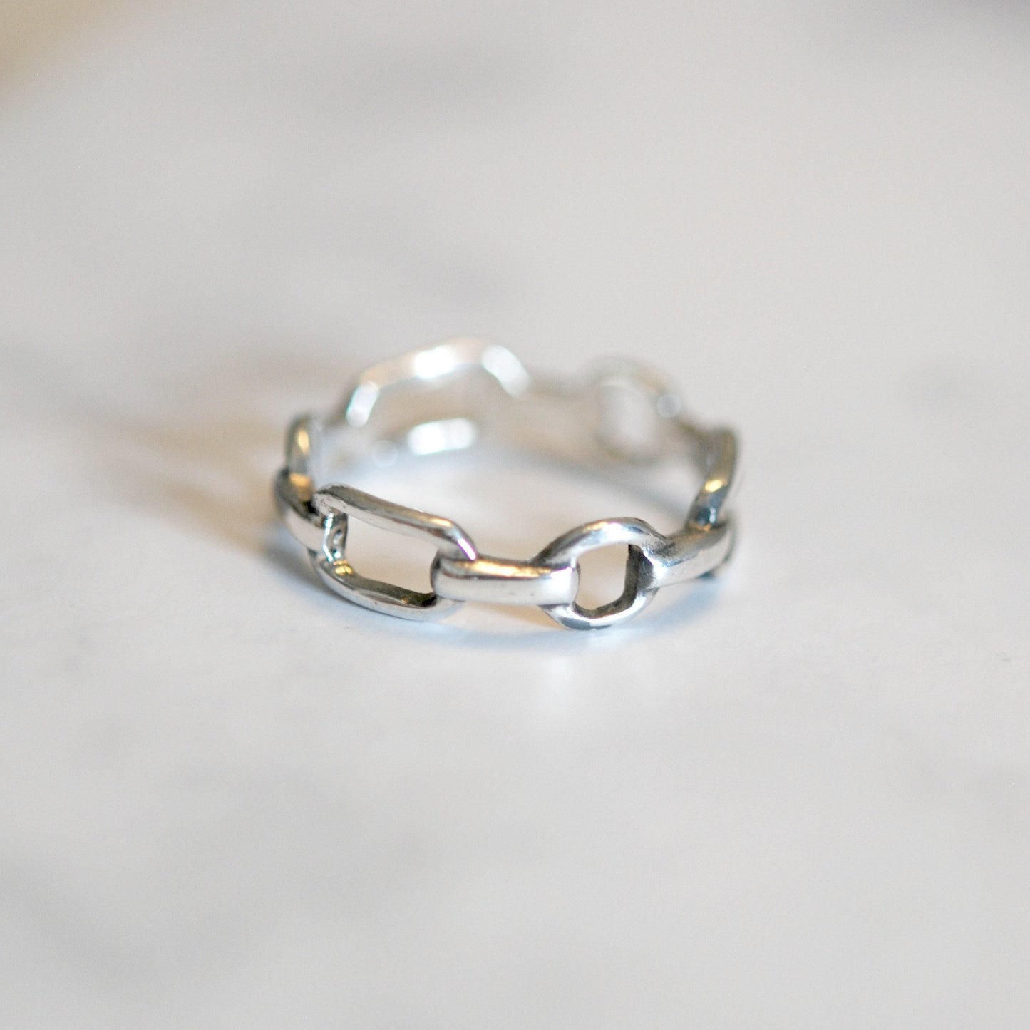 Sterling silver chain link ring, chain ring, geometric ring, silver band, links ring, modern ring, minimalist ring, stacking ring for women
