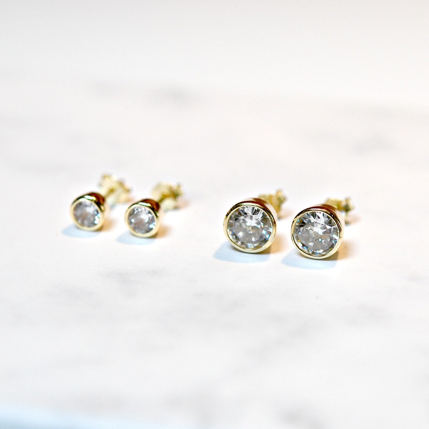 Marley cubic zirconia studs - gold