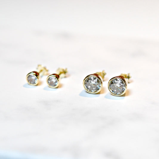 Marley cubic zirconia studs - gold