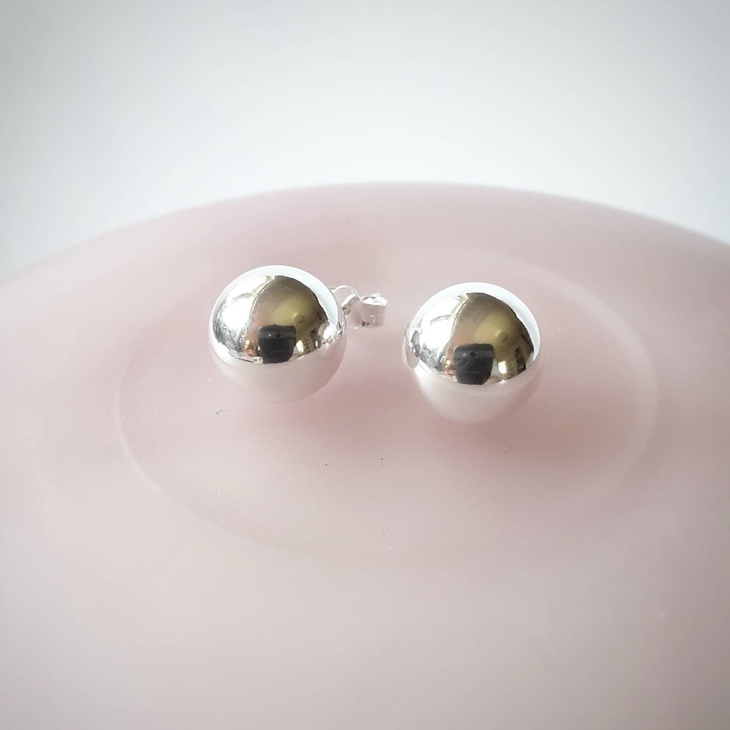 Sterling silver ball stud earrings, 10mm silver ball earrings, sterling silver earrings, classic studs, large ball studs, simple jewelry