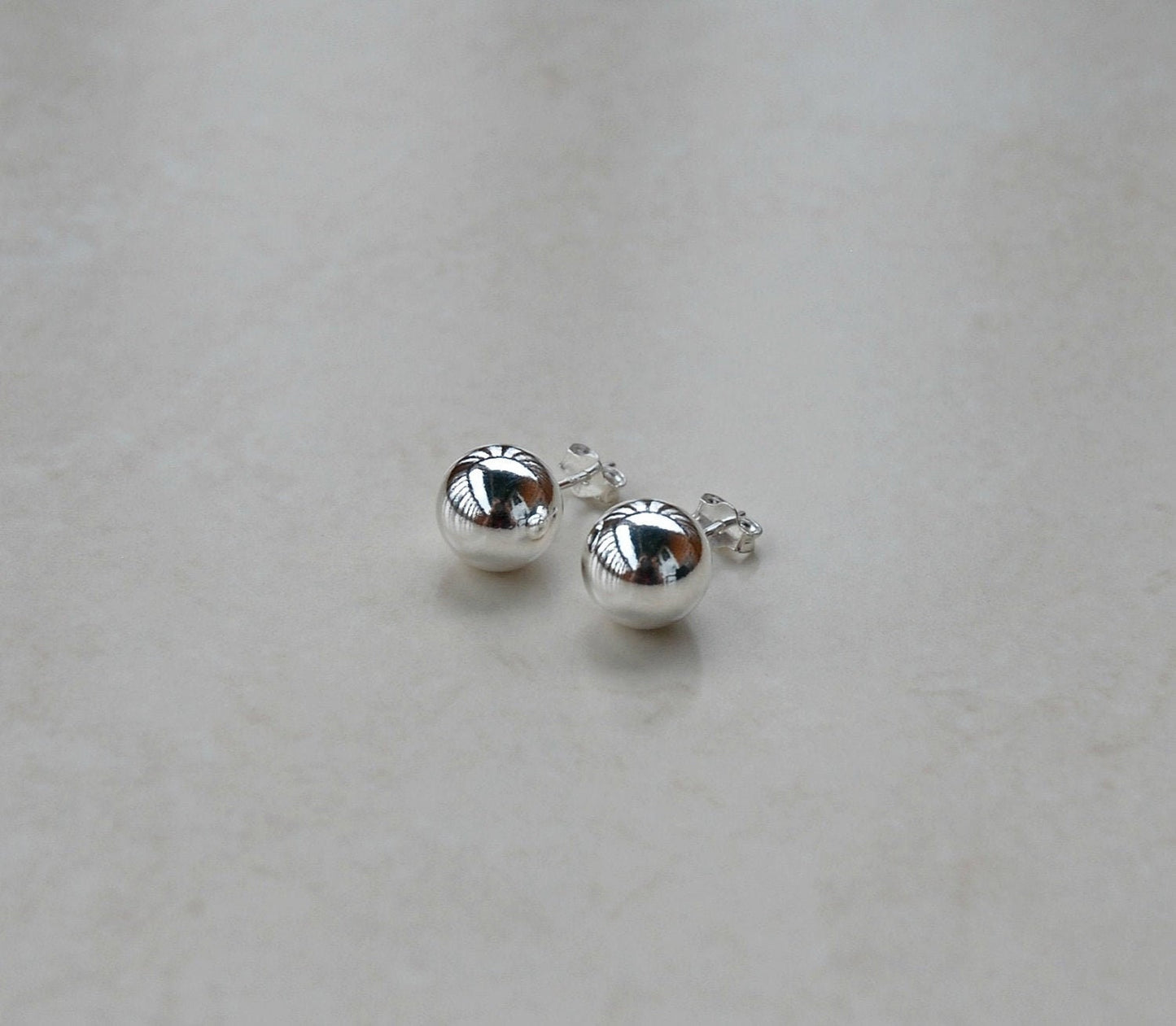 Sterling silver ball stud earrings, 10mm silver ball earrings, sterling silver earrings, classic studs, large ball studs, simple jewelry
