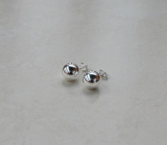 Sterling silver ball stud earrings, 10mm silver ball earrings, sterling silver earrings, classic studs, large ball studs, simple jewelry