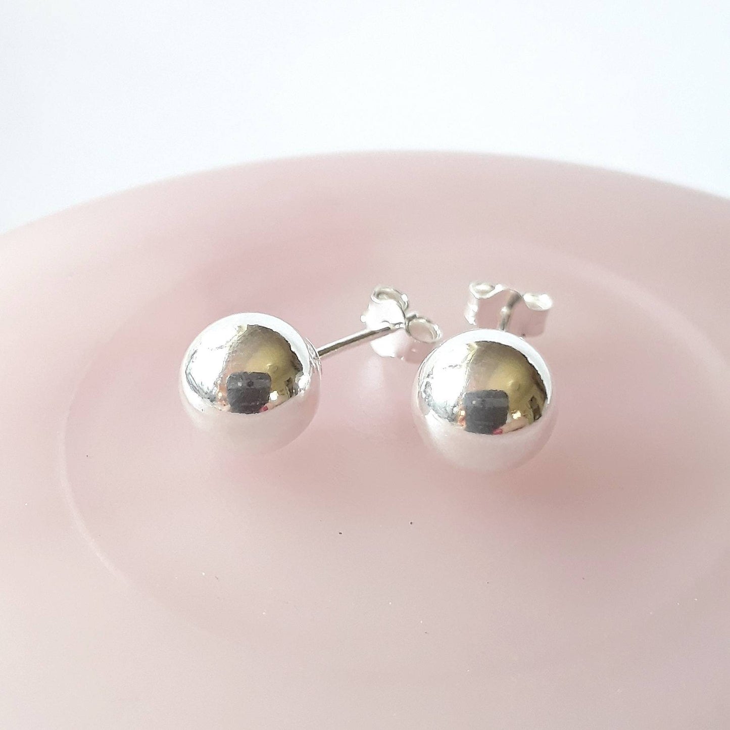 Sterling silver ball stud earrings, 8mm ball earrings, sterling silver earrings, everyday earrings, simple studs, classic jewelry