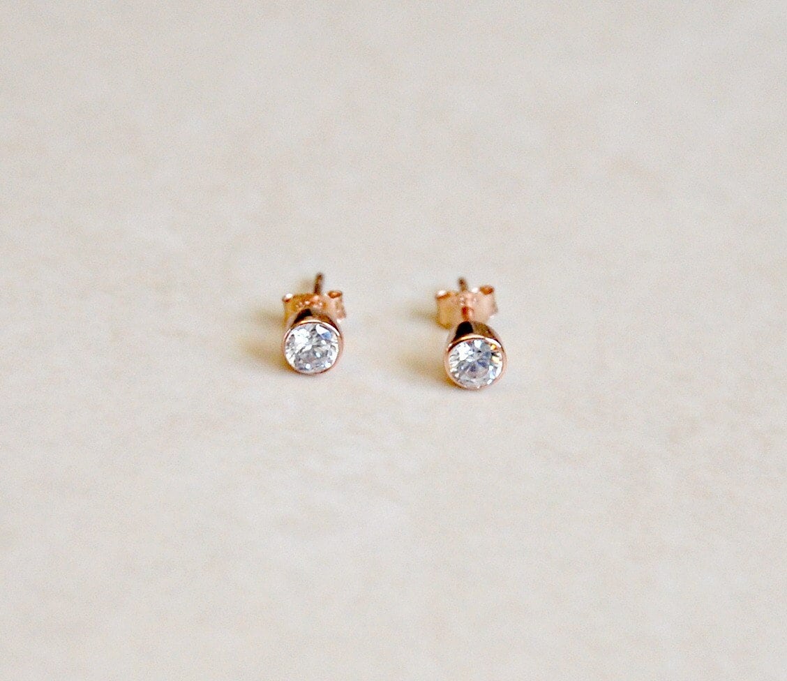 Marley cubic zirconia studs - gold