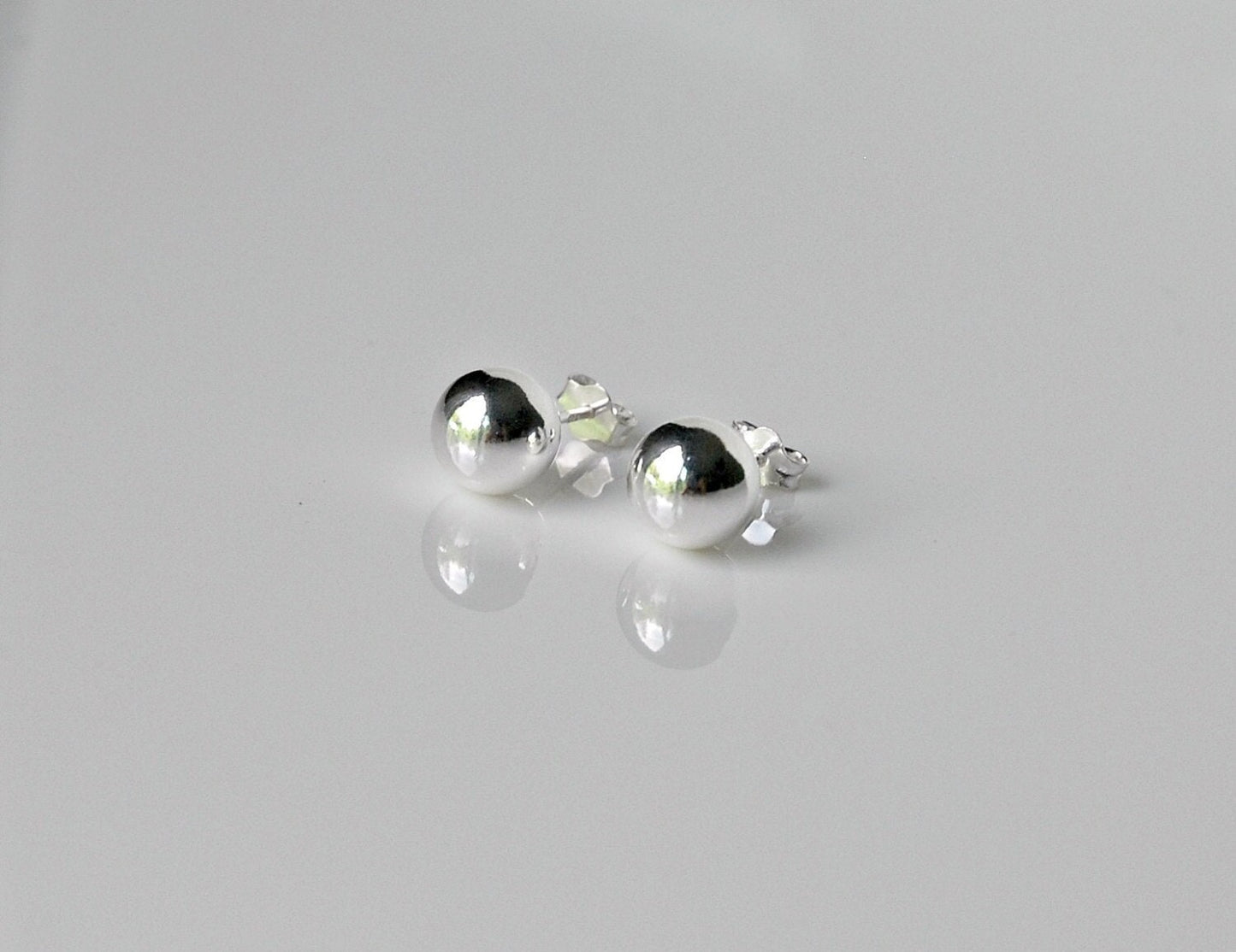Sterling silver ball stud earrings, 8mm ball earrings, sterling silver earrings, everyday earrings, simple studs, classic jewelry