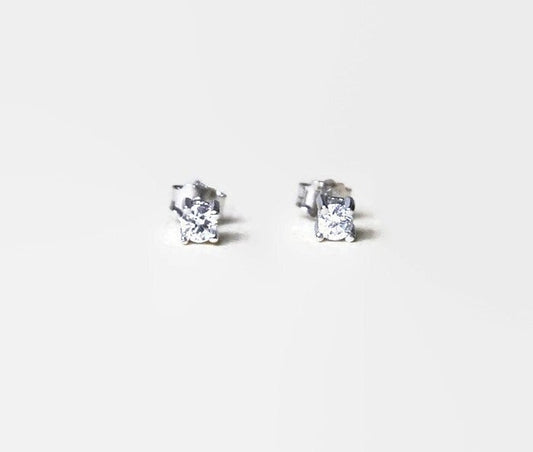 Tiny diamond stud earrings