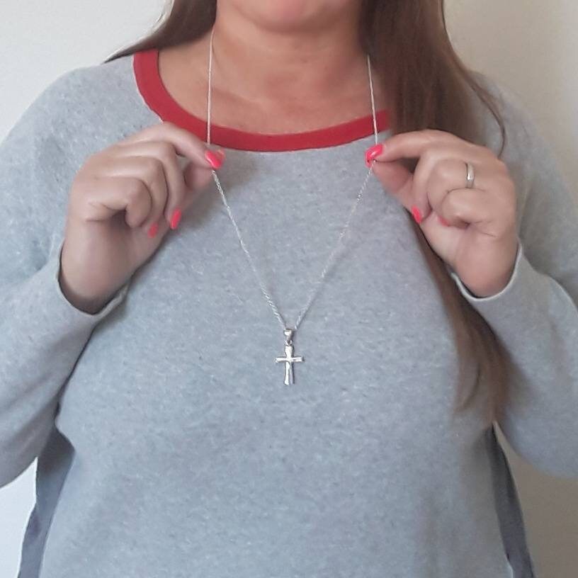 Madrid silver cross necklace