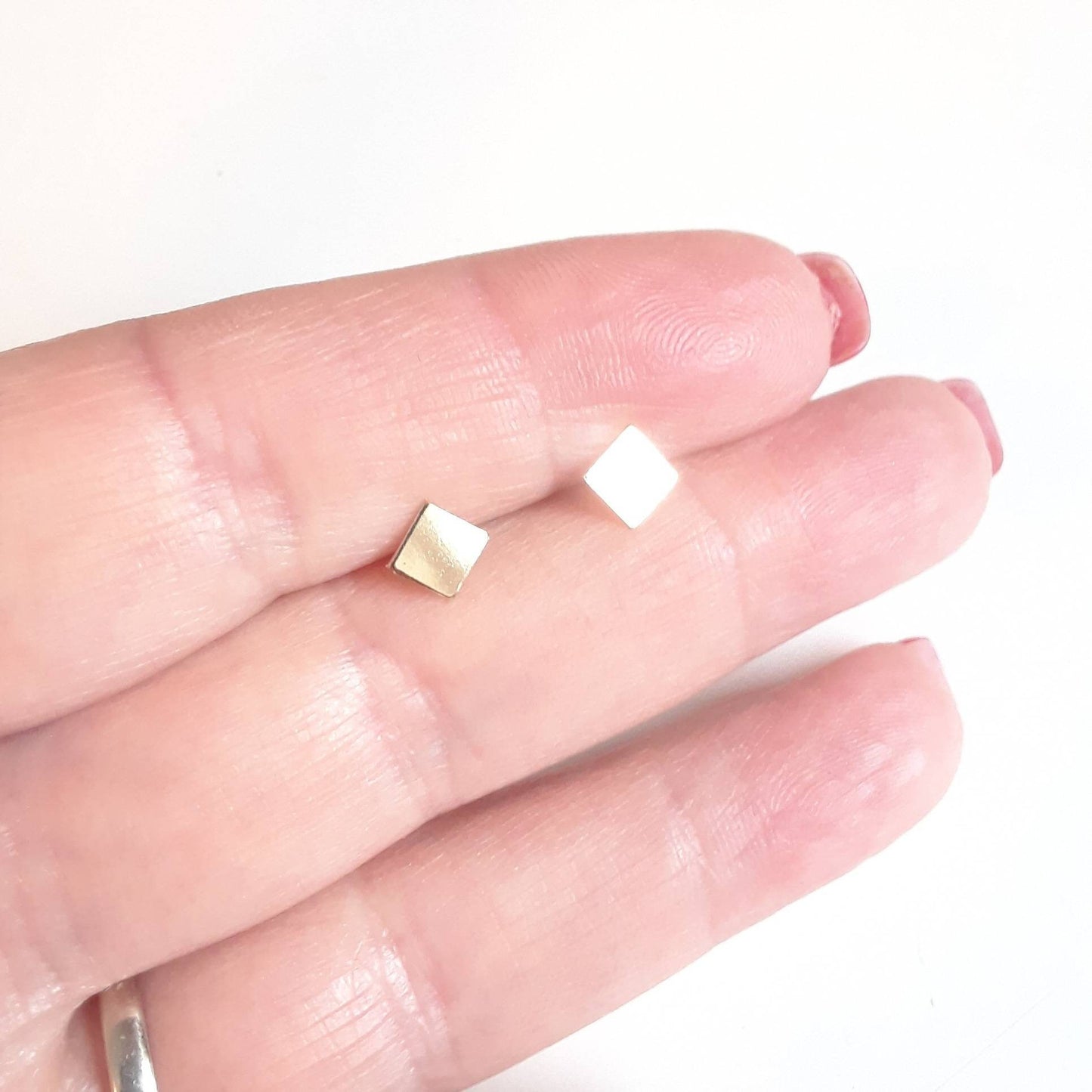 Mae gold square stud earrings