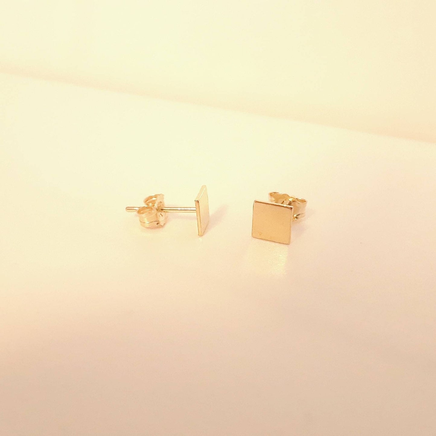 Mae gold square stud earrings