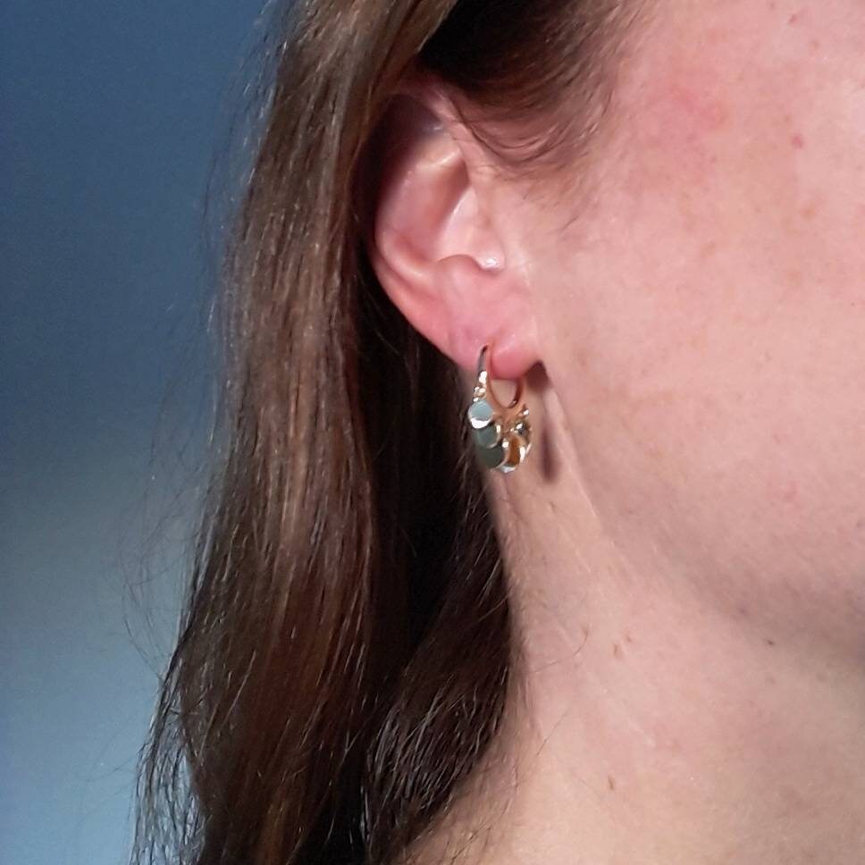 Amelia disco huggie hoop earrings