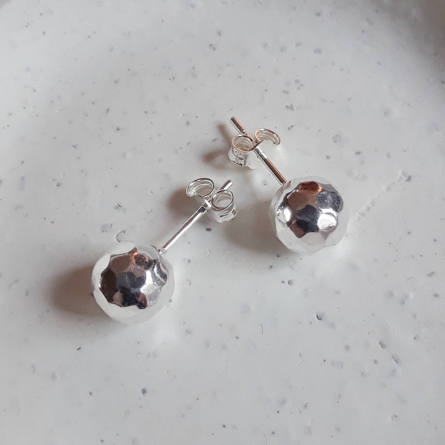 Caroline hammered ball stud earrings