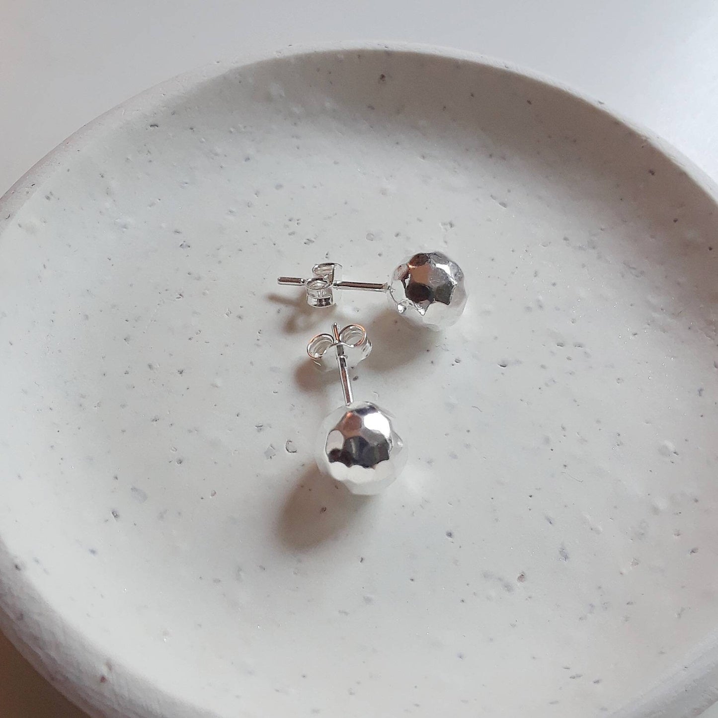 Caroline hammered ball stud earrings
