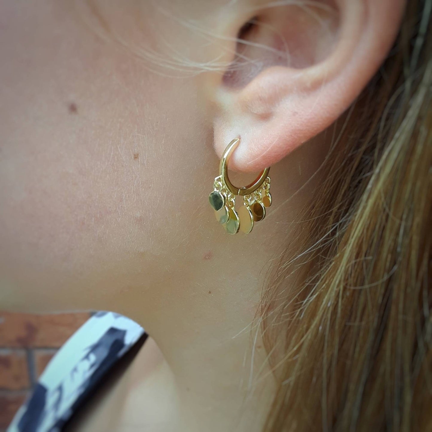 Amelia disco huggie hoop earrings