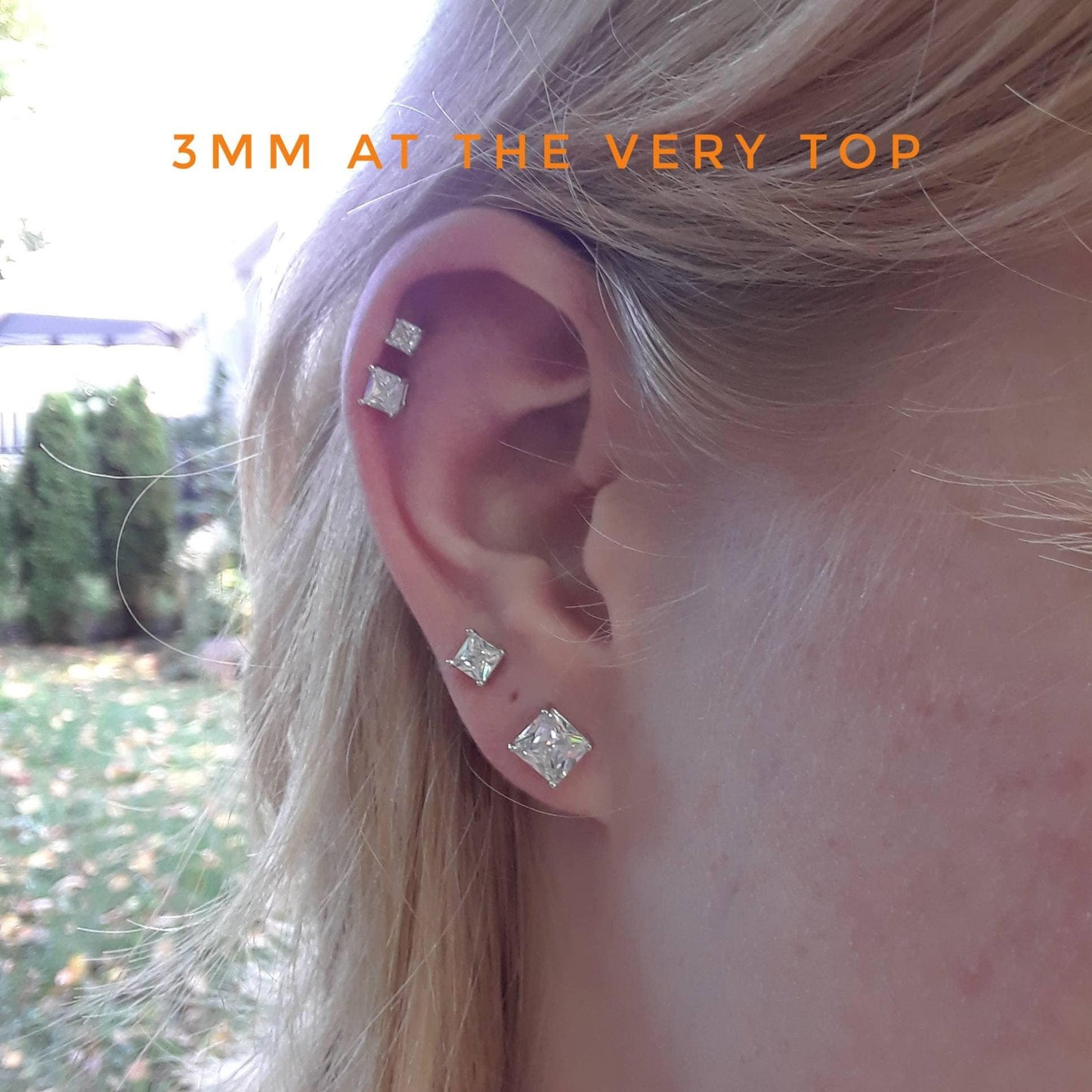 Tiny diamond stud earrings