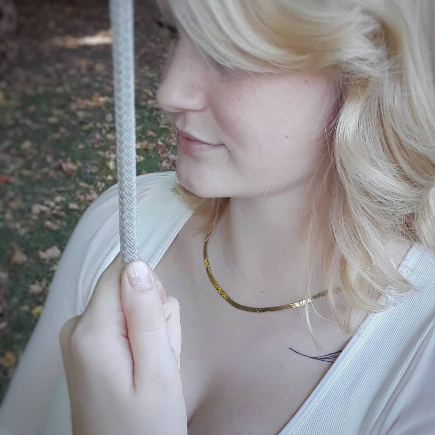 Herringbone chain necklace