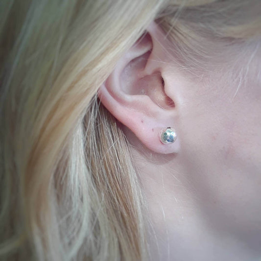 Caroline hammered ball stud earrings