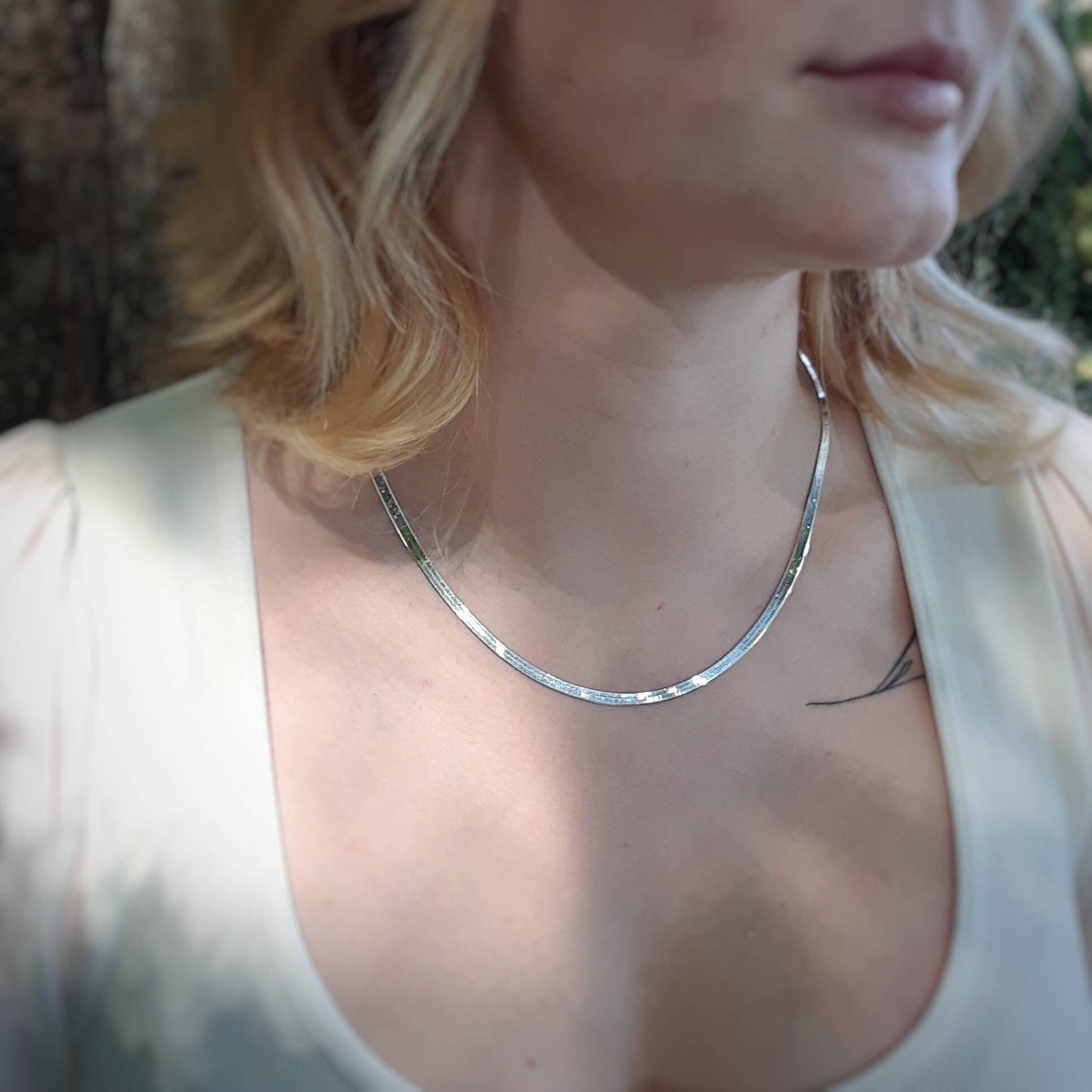 Herringbone chain necklace