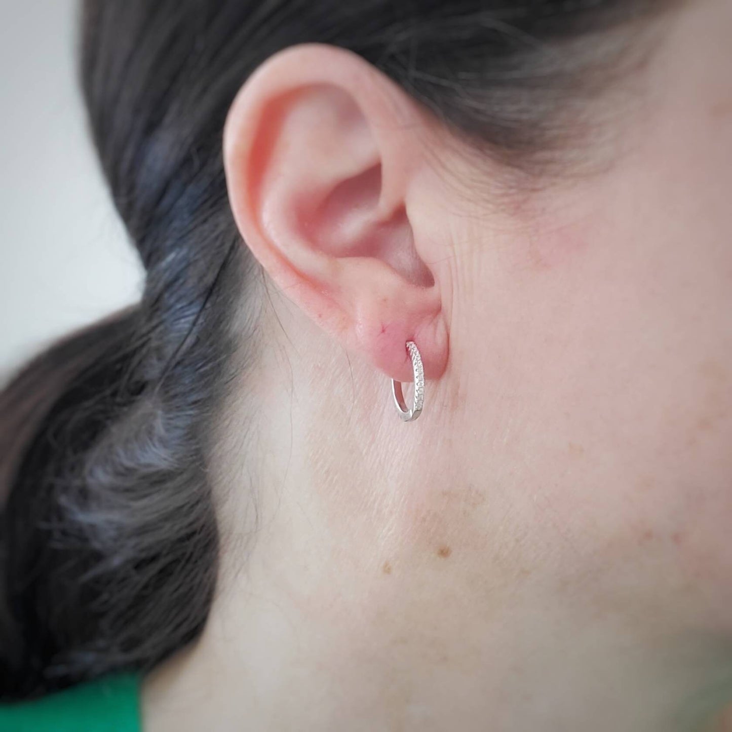 Annabelle cz huggie hoop earrings