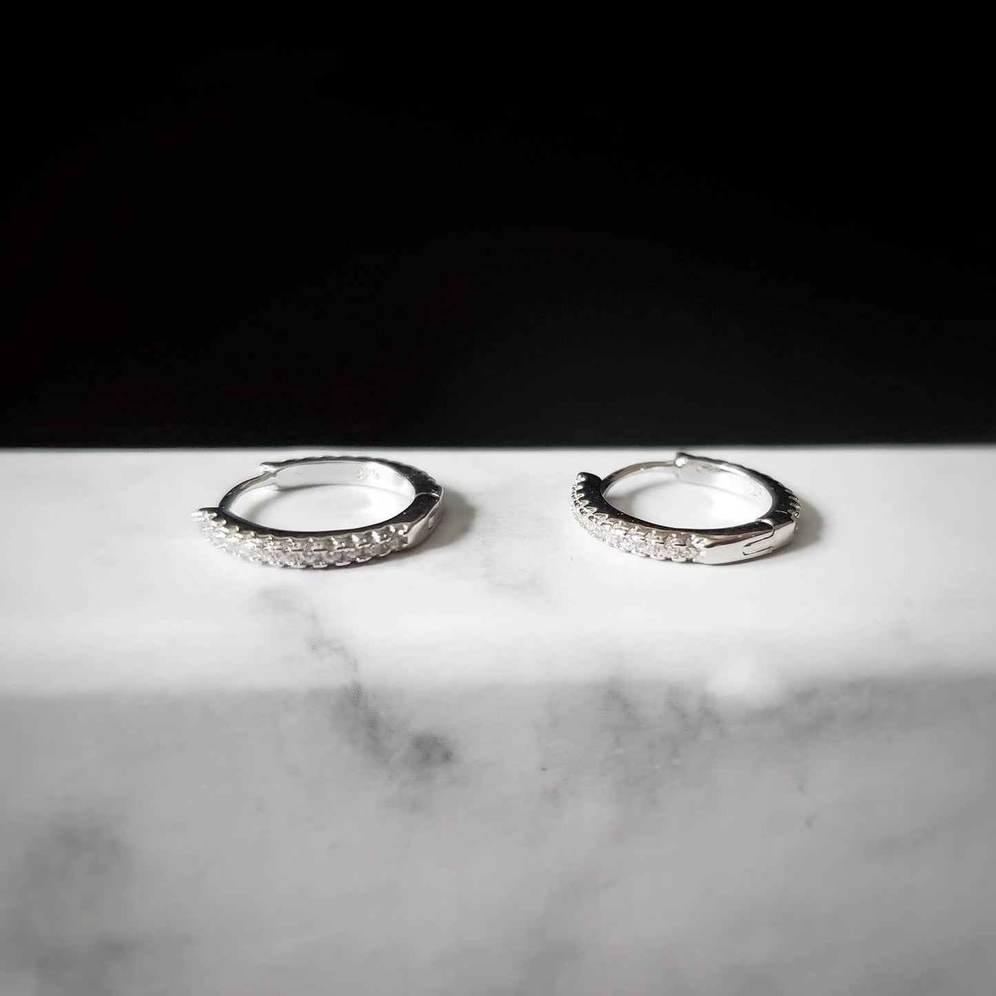 Annabelle cz huggie hoop earrings