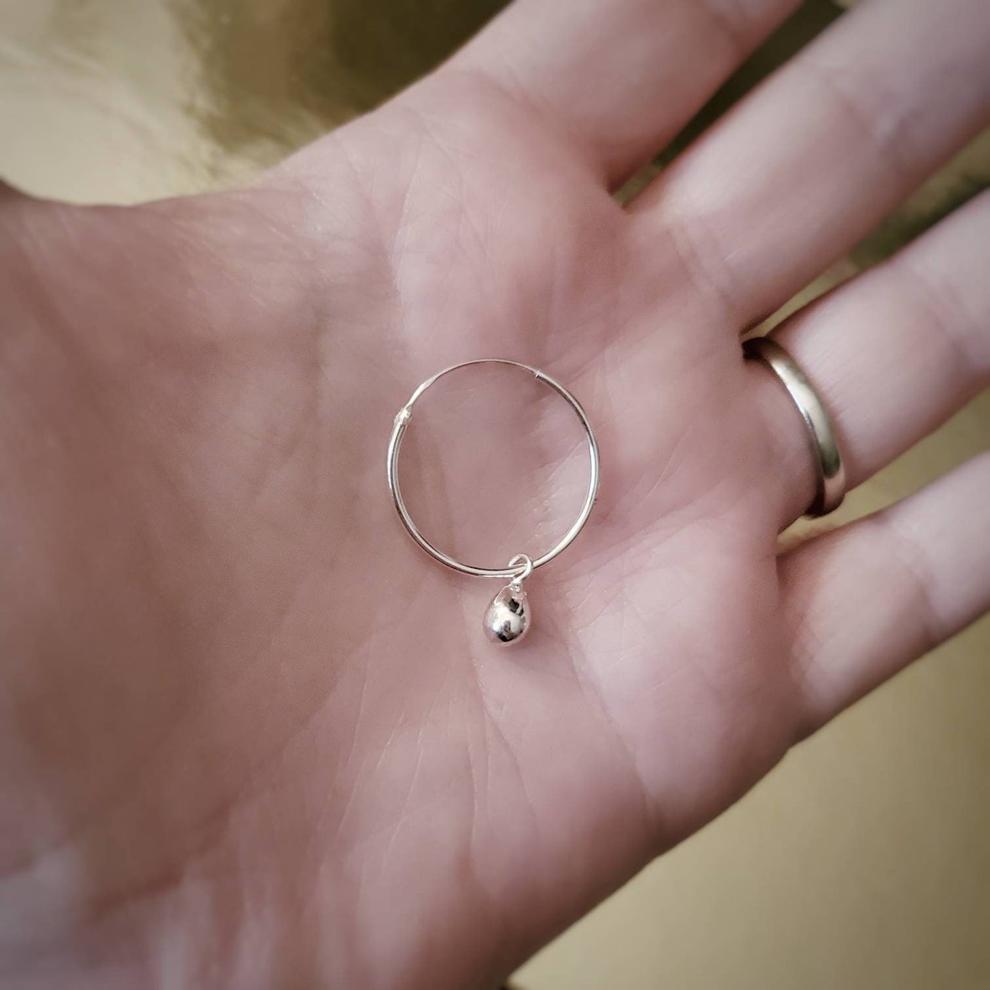 Soraya hoop earrings with tiny teardrop