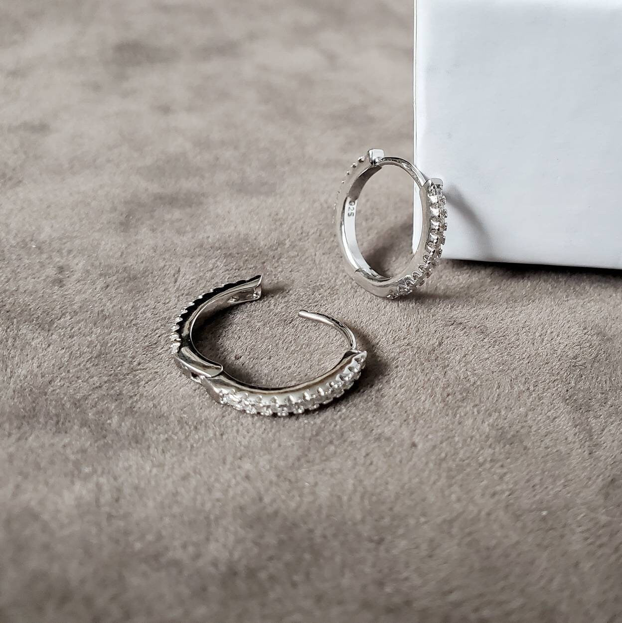 Annabelle cz huggie hoop earrings