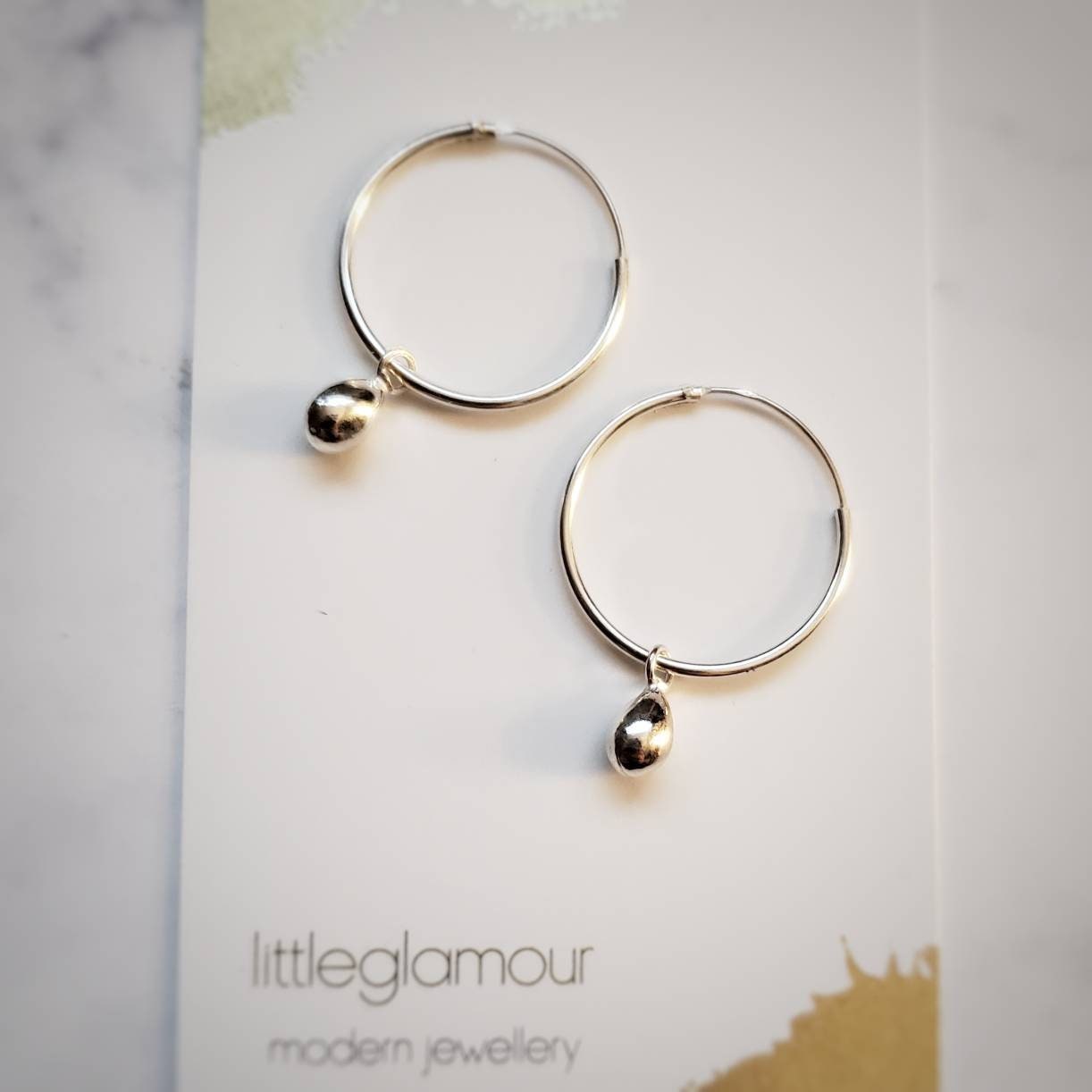 Soraya hoop earrings with tiny teardrop