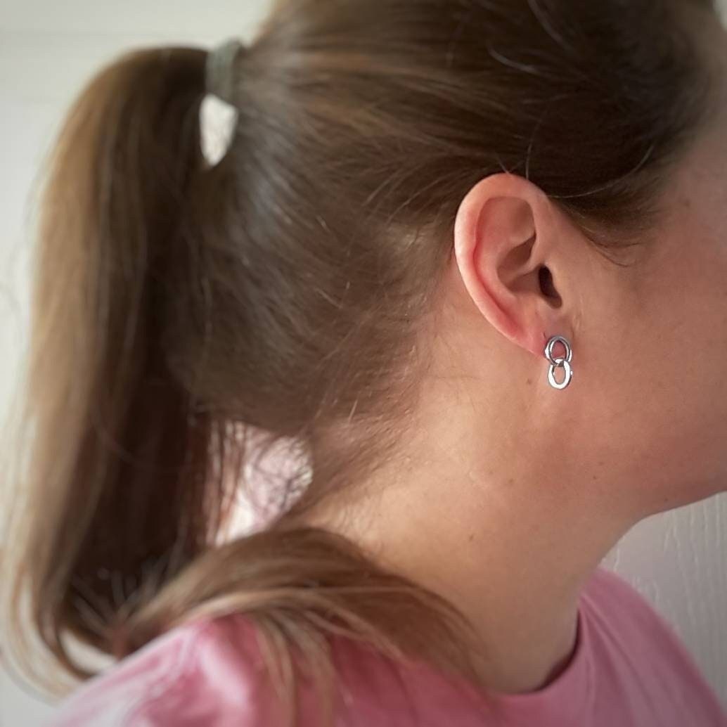 Nicole double circle stud earrings