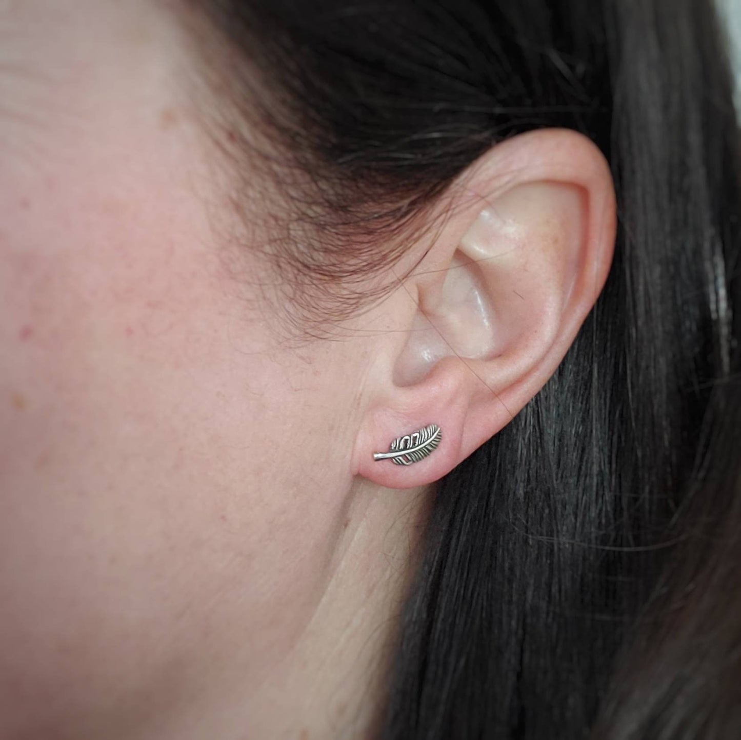 Alison feather stud earrings