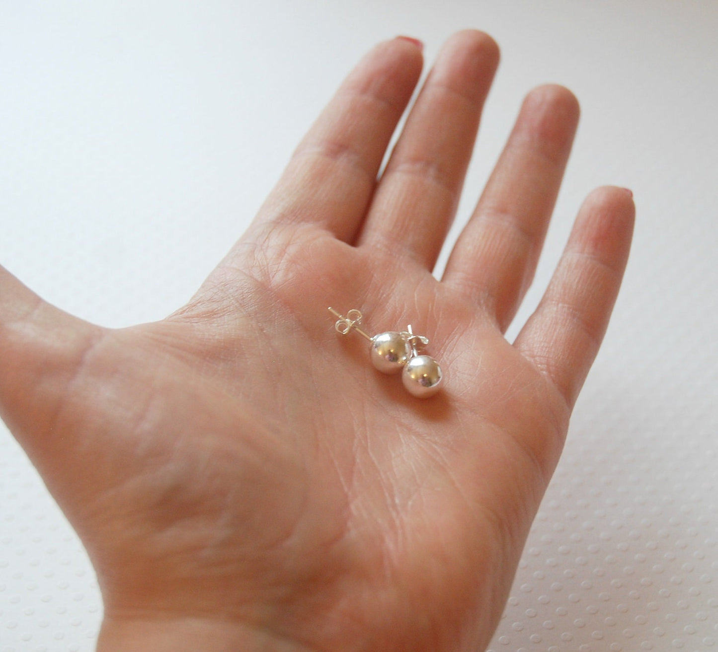 Sterling silver ball stud earrings, 8mm ball earrings, sterling silver earrings, everyday earrings, simple studs, classic jewelry