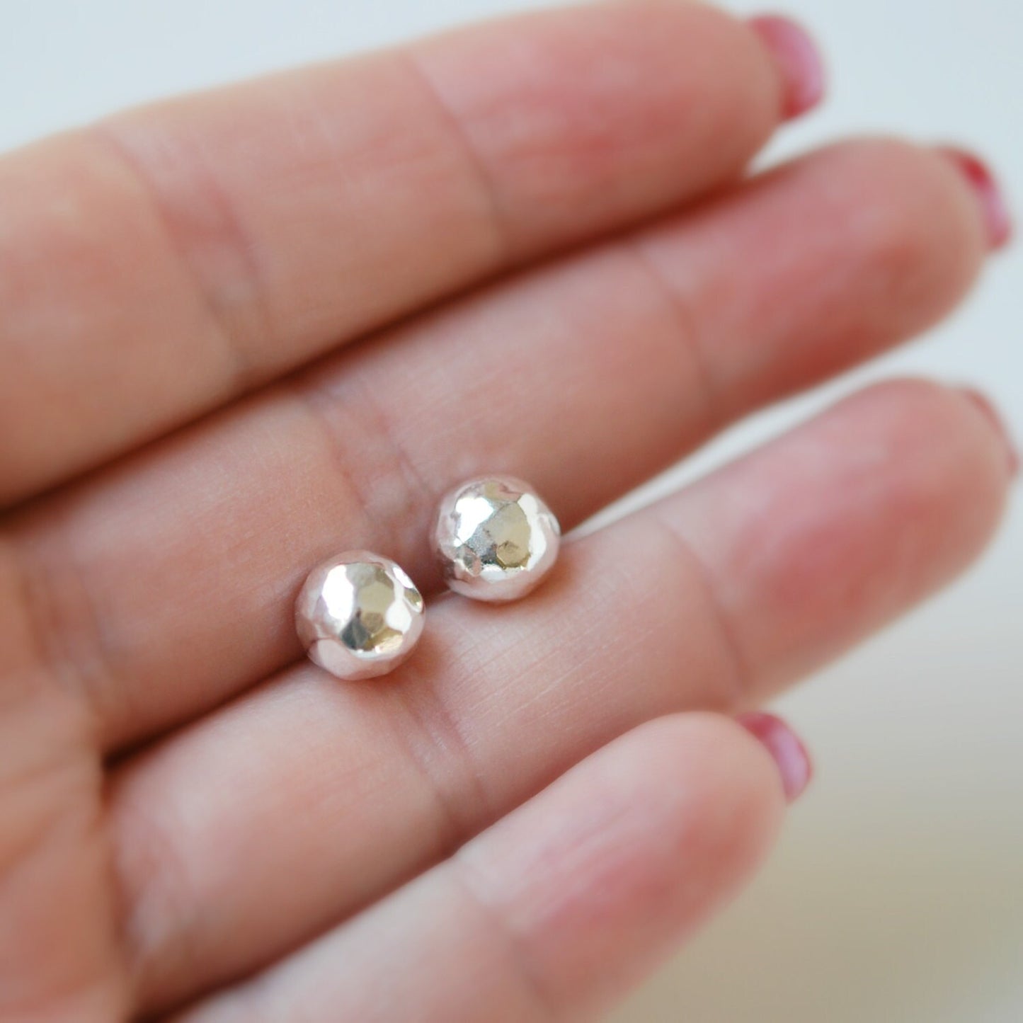 Caroline hammered ball stud earrings