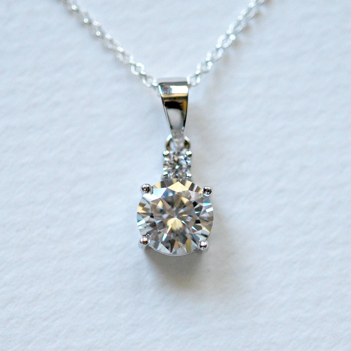 Cara cz double solitaire necklace