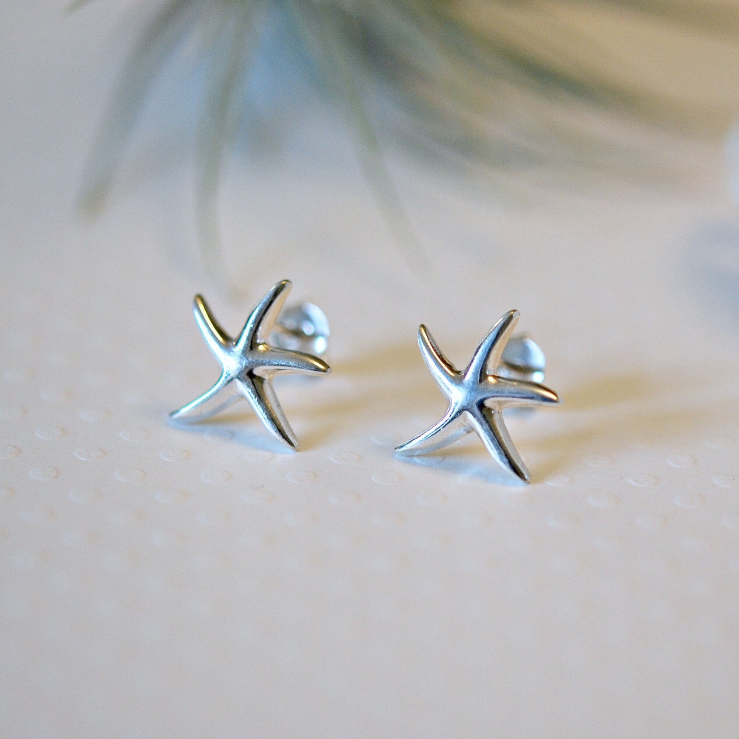 Star earrings, sterling silver star studs, silver starfish earrings, celestial earrings, vacation gift, nautical jewelry, sea star, beach