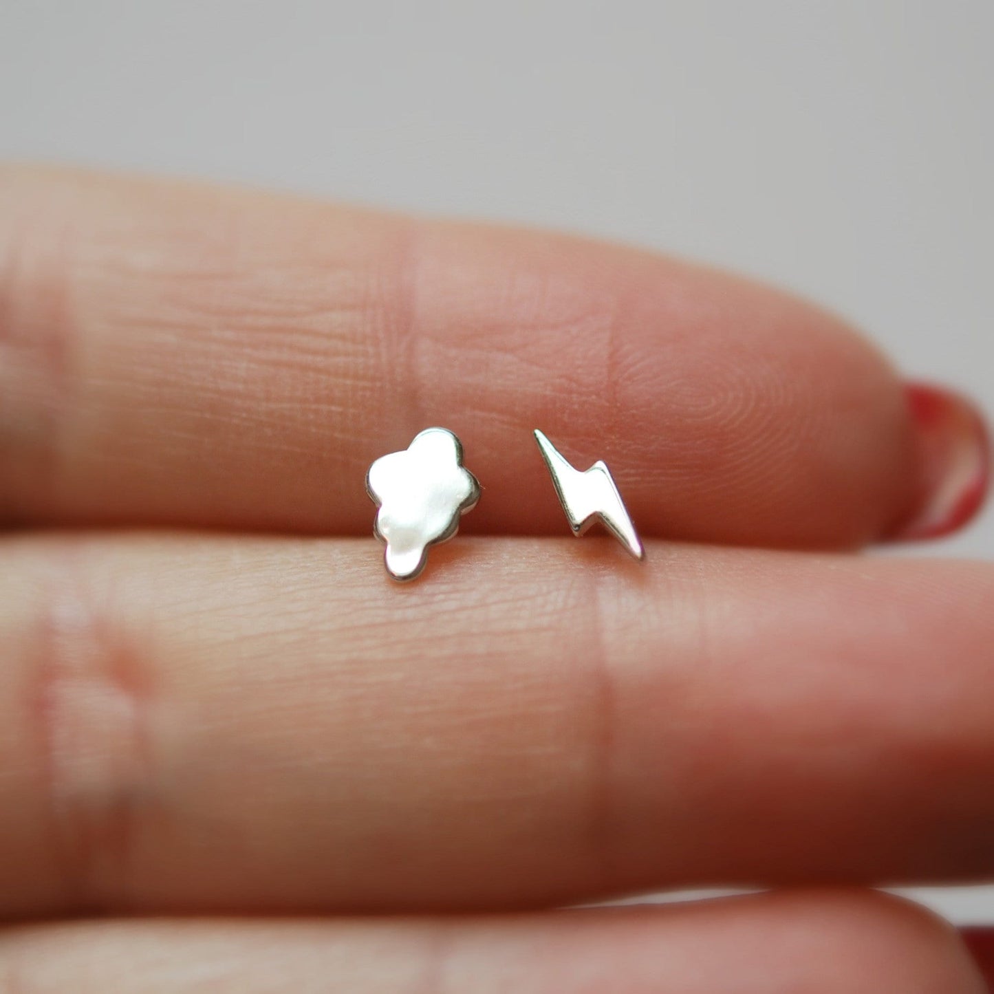 Lightning bolt & cloud earrings