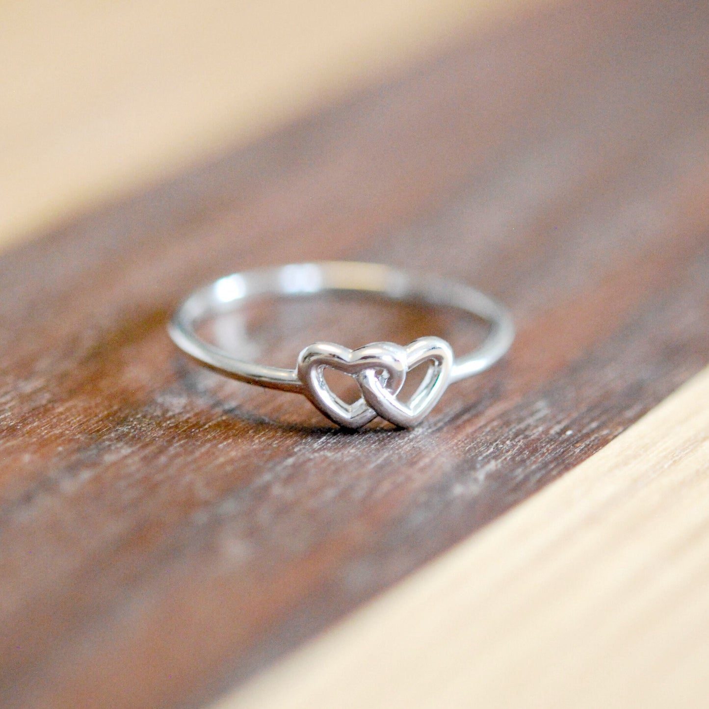 Double hearts ring