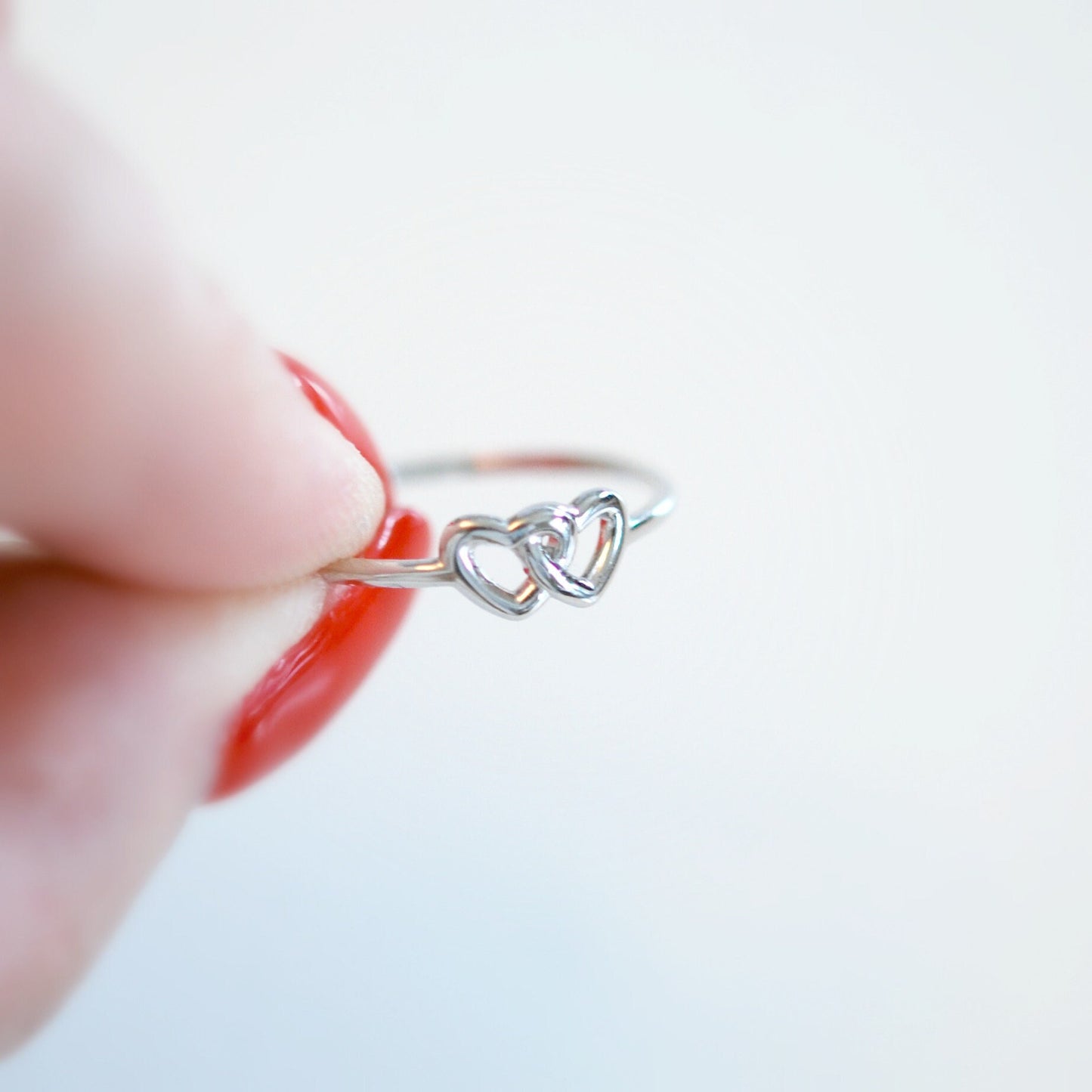 Double hearts ring