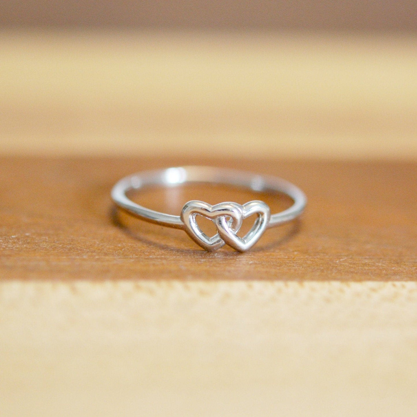 Double hearts ring