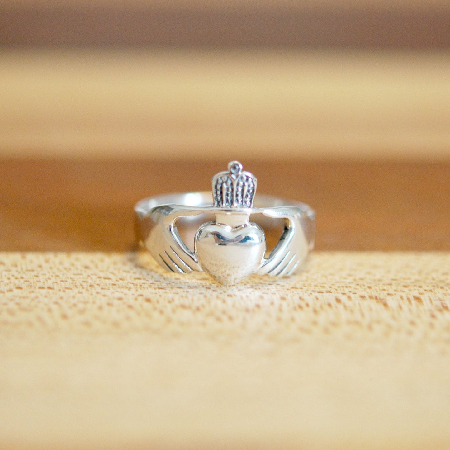 Sterling silver claddagh ring, rings for women, celtic ring, irish jewelry, heart and crown, love, friendship, loyalty, traditional claddagh