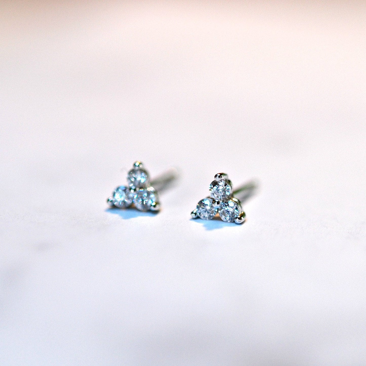 Three leaf clover diamond studs