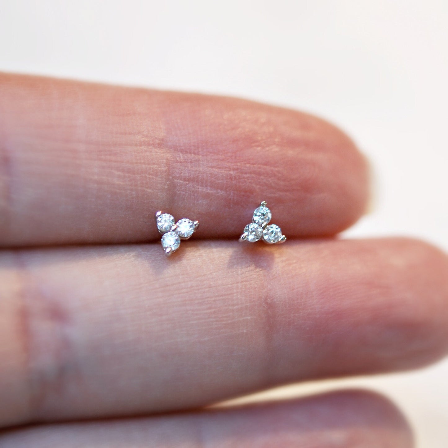 Three leaf clover diamond studs