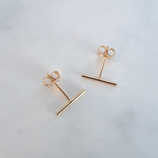 Marelda bar stud earrings - gold