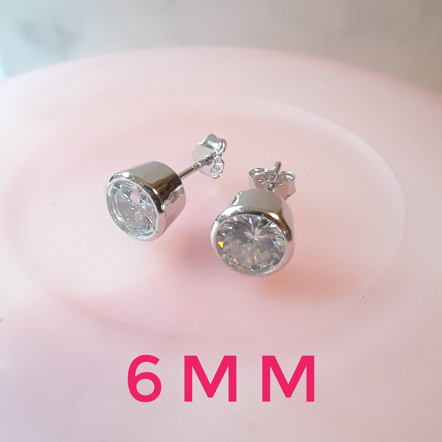 Marley cubic zirconia stud earrings - sterling silver