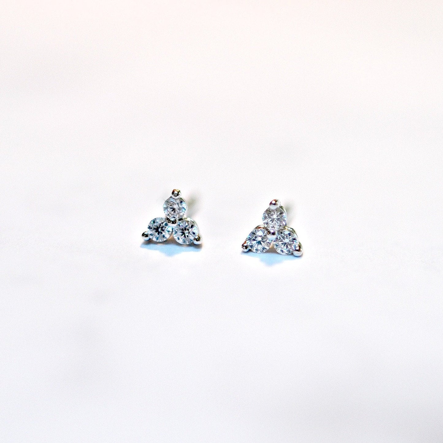 Three leaf clover diamond studs