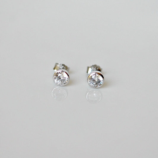 Marley cubic zirconia stud earrings - sterling silver