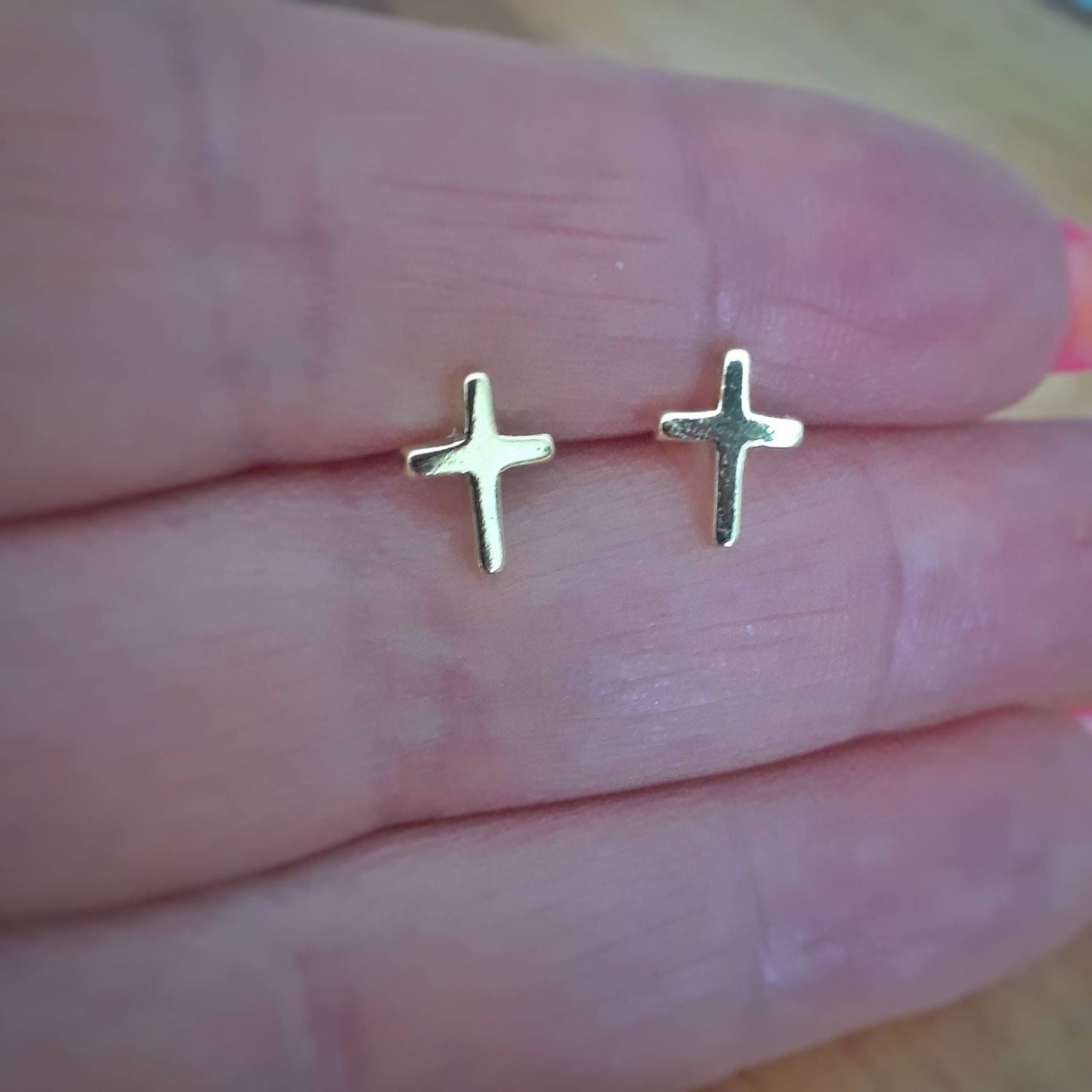 Magdalene cross stud earrings